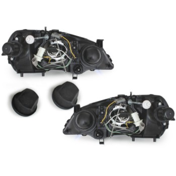 Φανάρια εμπρός Opel Astra G (1998-2004) led - μαύρα , χωρίς λάμπες (Η7) - σετ 2τμχ.