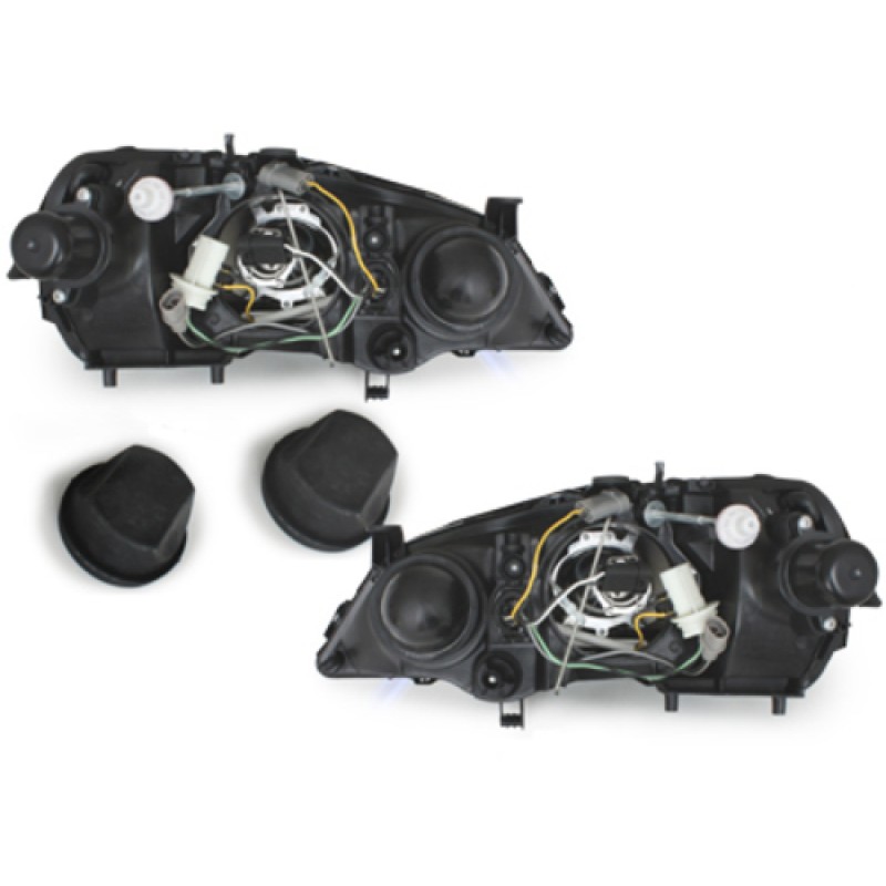 Φανάρια εμπρός Opel Astra G (1998-2004) led - μαύρα , χωρίς λάμπες (Η7) - σετ 2τμχ.