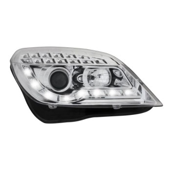 Φανάρια εμπρός Opel Astra H (2004-2009) led - χρωμίου , με λάμπες (Η1) - σετ 2τμχ.