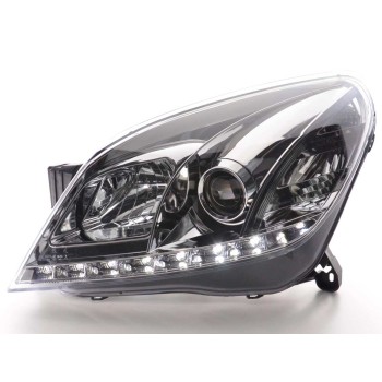 Φανάρια εμπρός Opel Astra H (2004-2009) led - chrome , με λάμπες (Η1) - σετ 2τμχ.