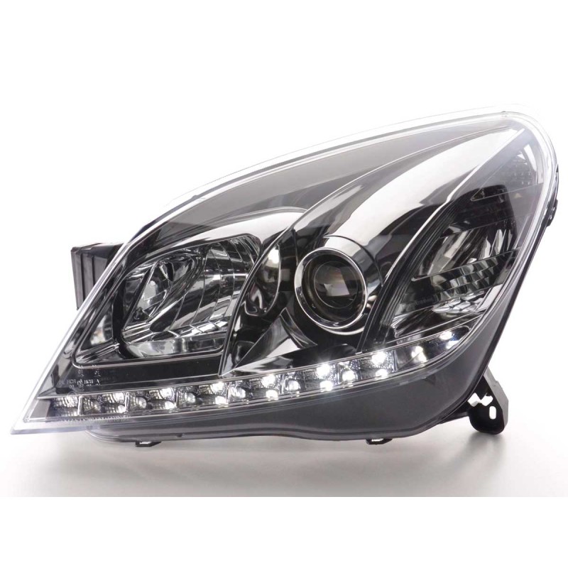 Φανάρια εμπρός Opel Astra H (2004-2009) led - chrome , με λάμπες (Η1) - σετ 2τμχ.