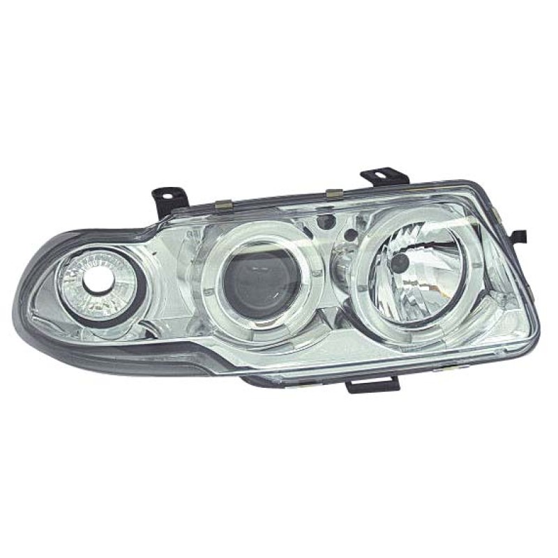 Φανάρια εμπρός Opel Astra F (1991-1999) angel eyes - chrome , με λάμπες (Η1) - σετ 2τμχ.