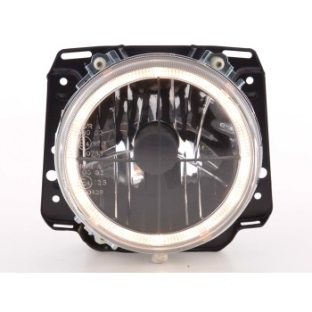 Φανάρια εμπρός Vw Golf II (1983-1993) angel eyes και σταυρός - μαύρα chrome , με λάμπες (Η1) - σετ 2τμχ.