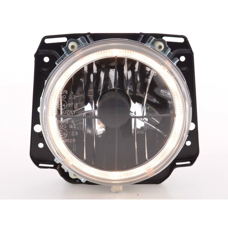 Φανάρια εμπρός Vw Golf II (1983-1993) angel eyes και σταυρός - μαύρα chrome , με λάμπες (Η1) - σετ 2τμχ.
