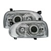 Φανάρια εμπρός Vw Golf ΙΙΙ angel eyes - χρωμίου , με λάμπες (Η1) - σετ 2τμχ.