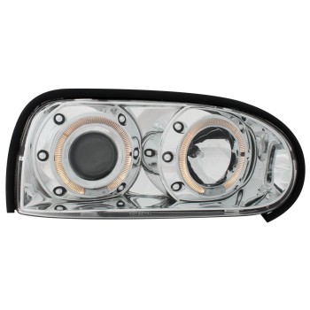 Φανάρια εμπρός Vw Golf ΙΙΙ angel eyes - chrome , με λάμπες (Η1) - σετ 2τμχ.