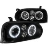 Φανάρια εμπρός Vw Golf ΙΙΙ angel eyes - black , χωρίς λάμπες (Η7) - σετ 2τμχ.
