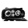 Φανάρια εμπρός Vw Golf ΙΙΙ angel eyes - black , χωρίς λάμπες (Η7) - σετ 2τμχ.
