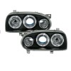 Φανάρια εμπρός Vw Golf ΙΙΙ angel eyes - μαύρα , χωρίς λάμπες (Η7) - σετ 2τμχ.