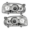 Φανάρια εμπρός Vw Golf ΙΙΙ angel eyes - chrome , χωρίς λάμπες (Η7) - σετ 2τμχ.
