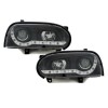 Φανάρια εμπρός Vw Golf ΙΙΙ - μαύρα , με λάμπες (Η1) led - σετ 2τμχ.
