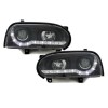 Φανάρια εμπρός Vw Golf ΙΙΙ - μαύρα , με λάμπες (Η1) led - σετ 2τμχ.