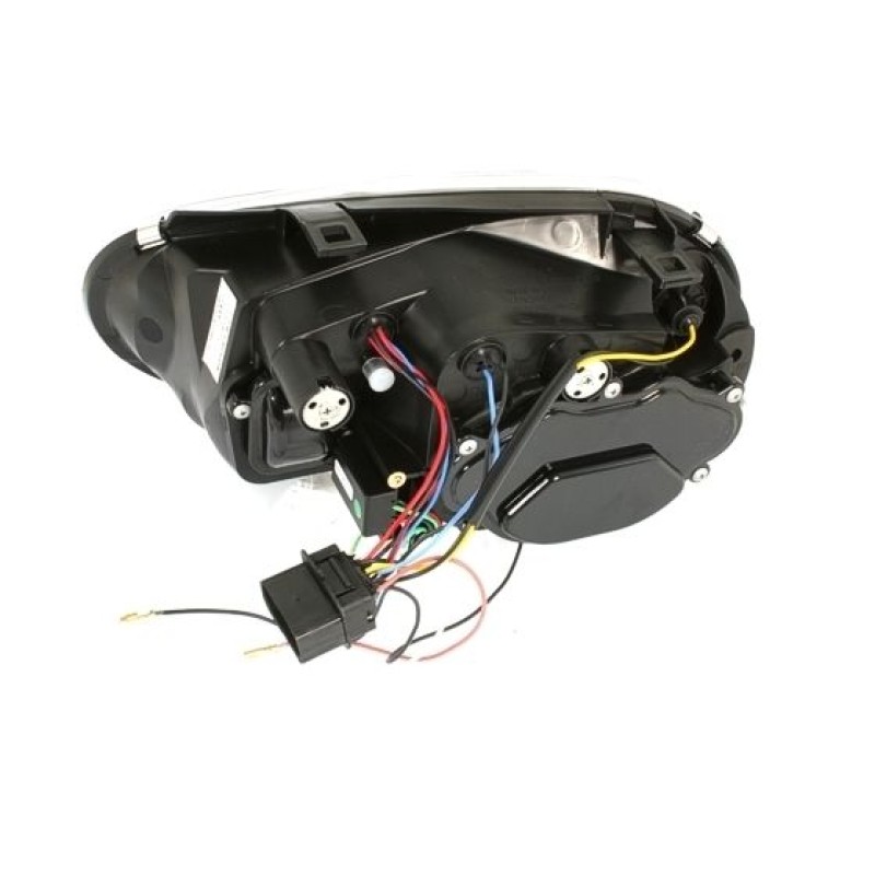 Φανάρια εμπρός Vw Golf IV - μαύρα , με λάμπες (Η1) led - σετ 2τμχ.