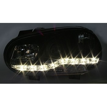 Φανάρια εμπρός Vw Golf IV - μαύρα , με λάμπες (Η1) led - σετ 2τμχ. Φανάρια εμπρός Vw Golf IV - μαύρα , με λάμπες (Η1) led - σετ 2τμχ.