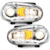 Φανάρια εμπρός Vw Golf IV - chrome , με λάμπες (Η1) led - σετ 2τμχ.