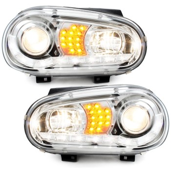 Φανάρια εμπρός Vw Golf IV - chrome , με λάμπες (Η1) led - σετ 2τμχ. Φανάρια εμπρός Vw Golf IV - chrome , με λάμπες (Η1) led - σετ 2τμχ.