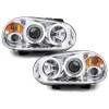 Φανάρια εμπρός Vw Golf IV angel eyes - chrome , με λάμπες (Η1) - σετ 2τμχ.