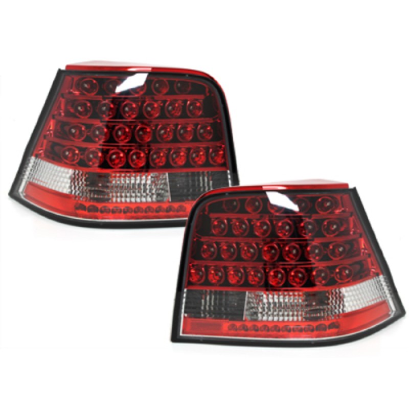 Πίσω φανάρια led Vw Golf IV - κόκκινα/chrome - σετ 2τμχ.