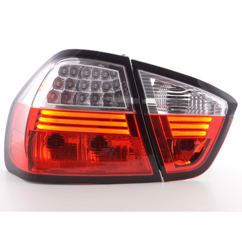 Πίσω φανάρια με led φλας BMW E90 sedan (2005-2008) - chrome - σετ 2τμχ.