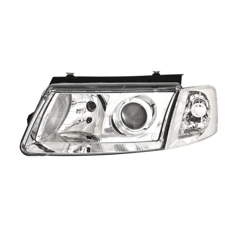 Φανάρια εμπρός Vw Passat 3Β/B5 (1997-2000) - chrome , με λάμπες (Η1) - σετ 2τμχ.