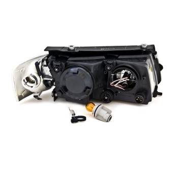 Φανάρια εμπρός Vw Passat 3Β/B5 (1997-2000) - chrome , με λάμπες (Η1) - σετ 2τμχ.