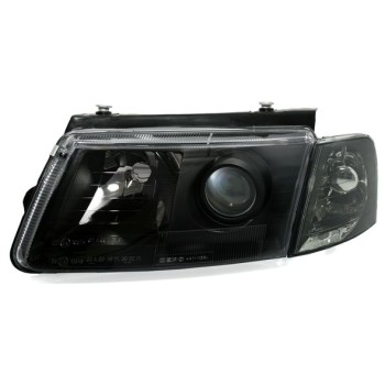 Φανάρια εμπρός Vw Passat 3Β/B5 (1997-2000) - μαύρα , με λάμπες (Η7) - σετ 2τμχ.
