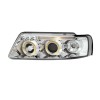Φανάρια εμπρός Vw Passat 3Β/B5 (1997-2000) angel eyes - χρωμίου , με λάμπες (Η1) - σετ 2τμχ.