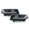 Φανάρια εμπρός Vw Passat Β4 (1993-1996) led - μαύρα , με λάμπες (Η1) - σετ 2τμχ.