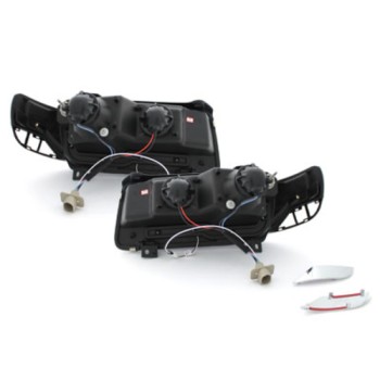Φανάρια εμπρός Vw Passat Β4 (1993-1996) led - chrome , με λάμπες (Η1) - σετ 2τμχ.