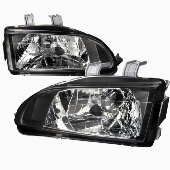 Φανάρια εμπρός Honda Civic 2/3 πορτο (1992-1995) , μαύρα , χωρίς λάμπες (Η4) - σετ 2τμχ.