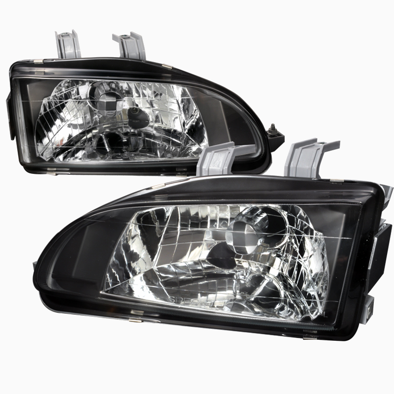 Φανάρια εμπρός Honda Civic 2/3 πορτο (1992-1995) , μαύρα , χωρίς λάμπες (Η4) - σετ 2τμχ.