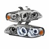 Φανάρια εμπρός Honda Civic sedan (1992-1995) angel eyes- chrome , με λάμπες (Η1) - σετ 2τμχ.