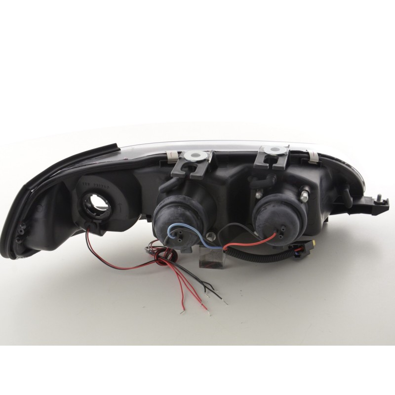 Φανάρια εμπρός Honda Civic sedan (1992-1995) angel eyes- chrome , με λάμπες (Η1) - σετ 2τμχ.