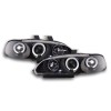 Φανάρια εμπρός Honda Civic sedan (1992-1995) angel eyes - μαύρα , με λάμπες (Η1) - σετ 2τμχ.