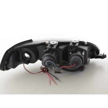 Φανάρια εμπρός Honda Civic 2/3 πορτο (1992-1995) angel eyes - chrome , με λάμπες (Η1) - σετ 2τμχ.
