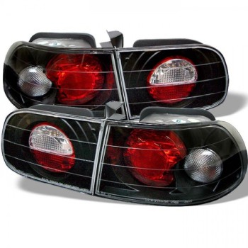 Πίσω φανάρια Honda Civic (1992-1995) - μαύρα (3D) - σετ 2τμχ.