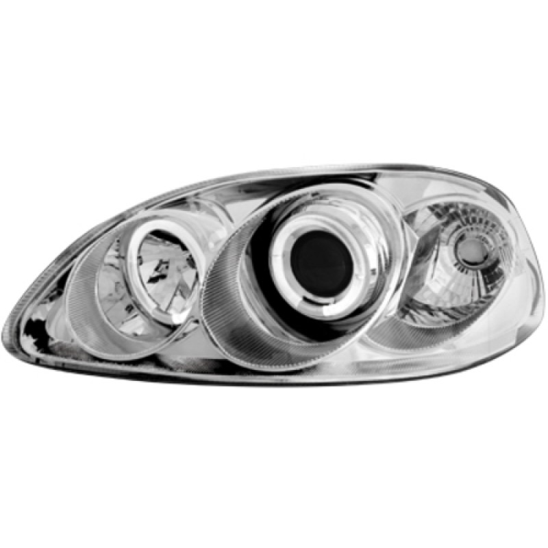 Φανάρια εμπρός Honda Civic (1996-1999) angel eyes - chrome , με λάμπες (Η1) - σετ 2τμχ.