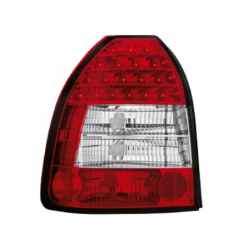 Πίσω φανάρια led Honda Civic 3D (1996-2001) - κόκκινα / chrome - σετ 2τμχ.
