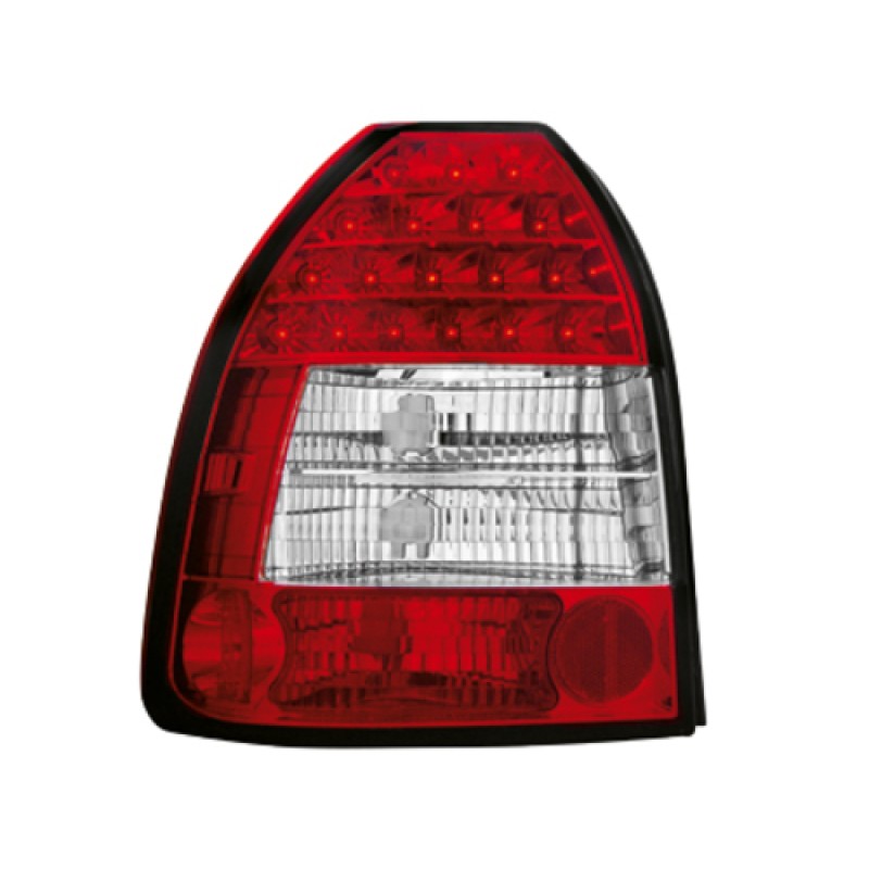 Πίσω φανάρια led Honda Civic 3D (1996-2001) - κόκκινα / chrome - σετ 2τμχ.