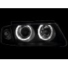 Φανάρια εμπρός Vw Passat 3Β/B5 (1997-2000) angel eyes - μαύρα , χωρίς λάμπες (Η7) - σετ 2τμχ.
