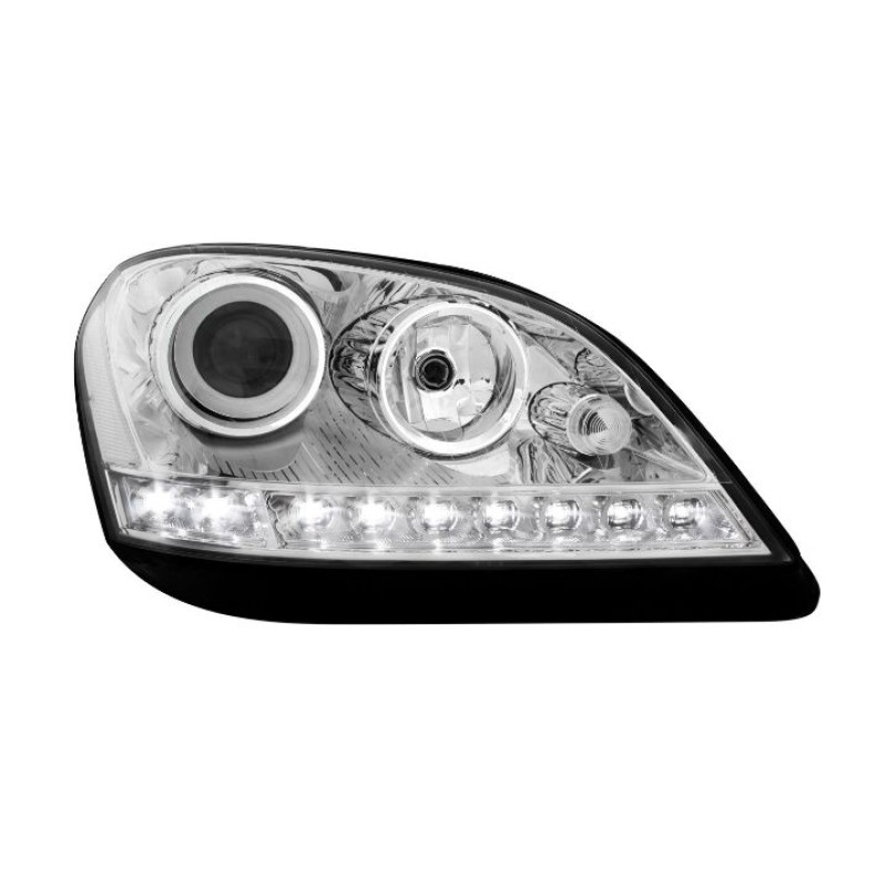 Φανάρια εμπρός Mercedes ML W164 (2005-2008) led , χωρίς λάμπες (Η7) - σετ 2τμχ.
