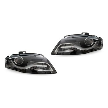 Φανάρια εμπρός Audi A4 B8 (2007-2011) με DRL led -μαύρα , χωρίς λάμπες (Η7) - σετ 2τμχ. Φανάρια εμπρός Audi A4 B8 (2007-2011) με DRL led -μαύρα , χωρίς λάμπες (Η7) - σετ 2τμχ.