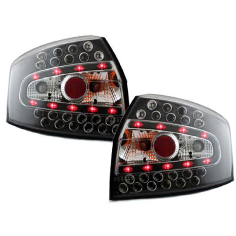 Πίσω φανάρια led Audi A4 sedan (2001-2004) - μαύρα - σετ 2τμχ.