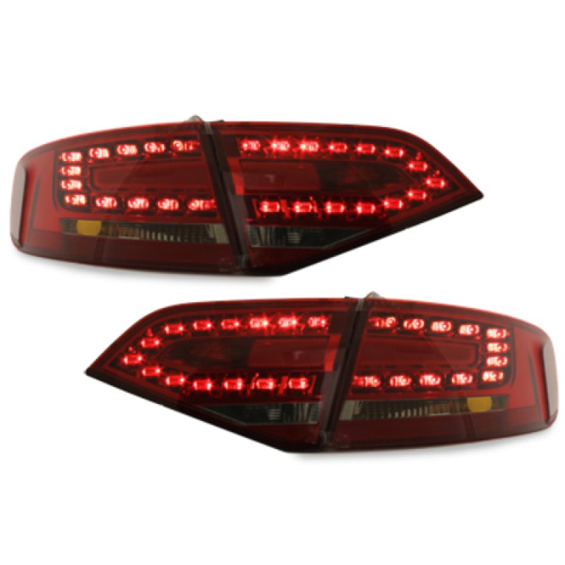 Πίσω φανάρια led Audi A4 sedan (2007-2011) - κόκκινα / φιμέ - σετ 2τμχ.