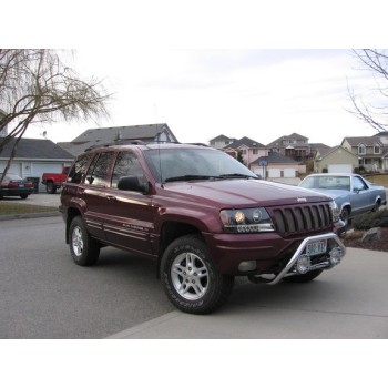Φανάρια εμπρός Jeep Grand Cherokee (1999-2005) led angel eyes - μαύρα , με λάμπες (Η1) - σετ 2τμχ.
