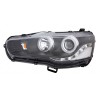 Φανάρια εμπρός Mitsubishi Lancer (2008-2013) led angel eyes - black , με λάμπες (Η1) - σετ 2τμχ.