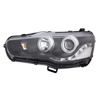 Φανάρια εμπρός Mitsubishi Lancer (2008-2013) led angel eyes - black , με λάμπες (Η1) - σετ 2τμχ. Φανάρια εμπρός Mitsubishi Lancer (2008-2013) led angel eyes - black , με λάμπες (Η1) - σετ 2τμχ.