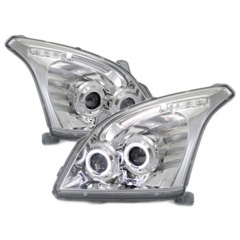 Φανάρια εμπρός Toyota Land Cruiser 120 (2003-2009) angel eyes - chrome , χωρίς λάμπες (Η7) - σετ 2τμχ.