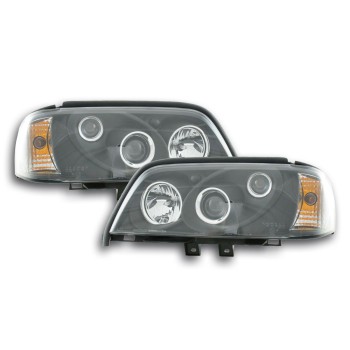 Φανάρια εμπρός Mercedes C-CLASS W202 (1993-2001) , black , με λάμπες (Η1) - σετ 2τμχ.