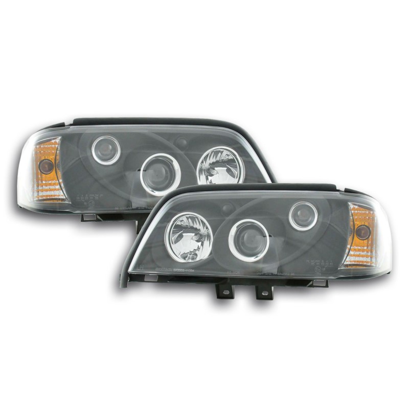 Φανάρια εμπρός Mercedes C-CLASS W202 (1993-2001) , black , με λάμπες (Η1) - σετ 2τμχ.